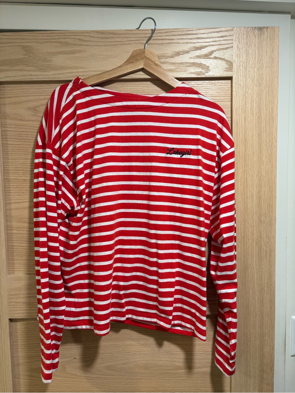Lakegirl Red & White Striped Long Sleeve Tee